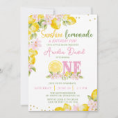 Sunshine Lemon Lemonade First Birthday Invitation (Devant)