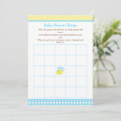 Sunshine & Lemonade Blauw & Geel Bingo Kaart (Staand voorkant)