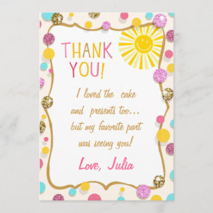 Sunshine Lemonade Carte de remerciements d'anniver