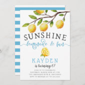 Sunshine Lemonade en Fun Boy's Birthday Party Kaart (Voorkant / Achterkant)