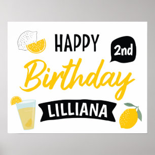 Sunshine Lemonade en Fun Happy Birthday Poster