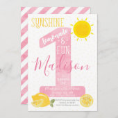 Sunshine Lemonade First Birthday Uitnodiging (Voorkant / Achterkant)