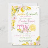 Sunshine Lemonade Floral Birthday Invitation (Devant)