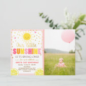 Sunshine Lemonade Invitation Anniversaire Citron r (Debout devant)