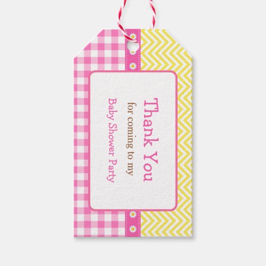 Sunshine & Lemonade roze & geel cadeau Label Cadeaulabel (Voorkant)