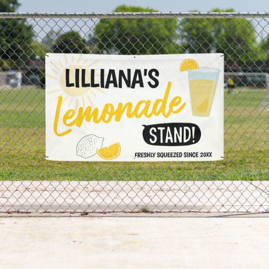 Sunshine Lemonade stand Birthday Party Spandoek (Insitu)