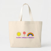 Sunshine Lollipops and rainbows Bag Grote Tote Bag (Voorkant)