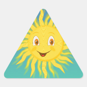 Sunshine met cirkelvormige lijnen driehoek sticker