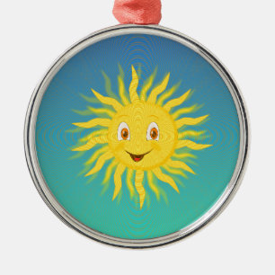 Sunshine met cirkelvormige lijnen metalen ornament