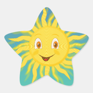Sunshine met cirkelvormige lijnen ster sticker