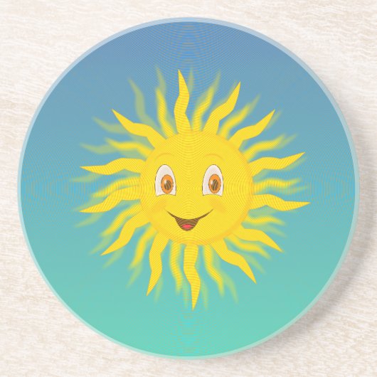 Sunshine met cirkelvormige lijnen zandsteen onderzetter (Voorkant)