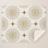 Sunshine met Face Celestial Seamless Pattern Sherpa Deken (Voorkant (horizontaal))