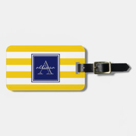 Sunshine Monogrammed Awning Stripe Bagagelabel