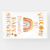 Sunshine, Moon, Rainbow en Stars Welkom Spandoek (Horizontaal)