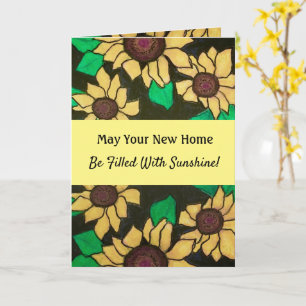 Sunshine New Home Yellow Sunflower Housewarming Kaart