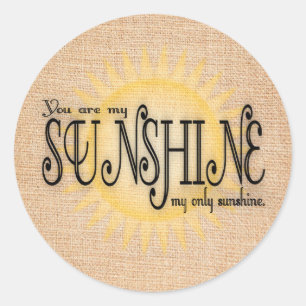 Sunshine on Burlap Ronde Sticker