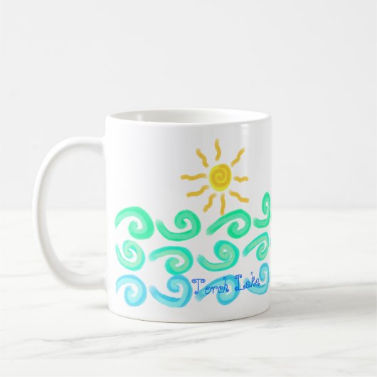 Sunshine on Torch Lake Coffee Mok (Links)