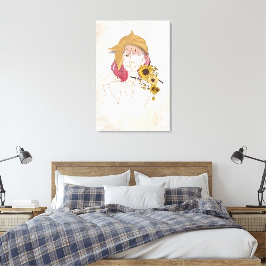 Sunshine op mijn schouderblad Artsy Canvas (Insitu (Slaapkamer))