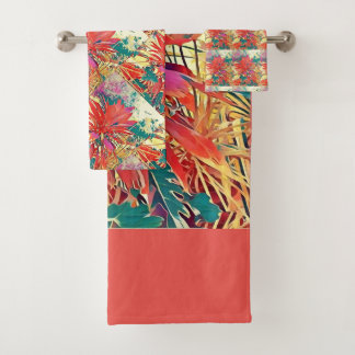 Sunshine Oranje Green Struik Graphics Fall Colors Bad Handdoek