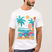 Sunshine & Palm Trees – Summer Aesthetic Design fo T-shirt (Voorkant)
