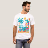 Sunshine & Palm Trees – Summer Aesthetic Design fo T-shirt (Voorkant volledig)