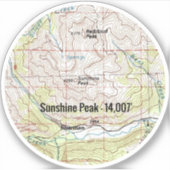 Sunshine Peak Colorado Fourteener Sticker (Voorkant)