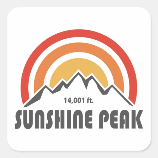 Sunshine Peak Vierkante Sticker (Voorkant)