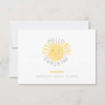 Sunshine Personal Note Cards voor kinderen