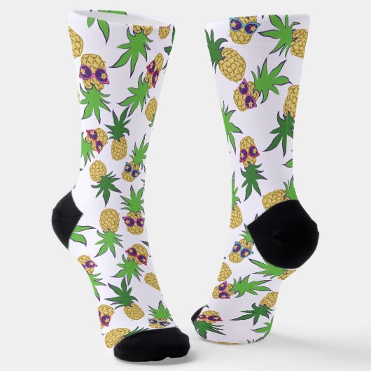 Sunshine Pineapples Graphic Patroon Sokken (Gebogen)