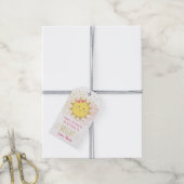 Sunshine Pink & Gold First Birthday Hartelijk dank Cadeaulabel (Met Touw)