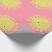 Sunshine Pink Sun Wrapping Paper Cadeaupapier (Hoek)