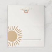 Sunshine Place Card Verjaardag of baby shower (Buitenkant ongevouwen)