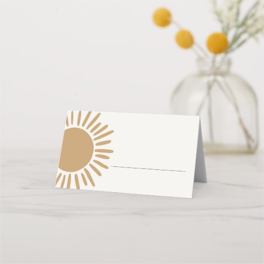 Sunshine Place Card Verjaardag of baby shower (Voorkant)