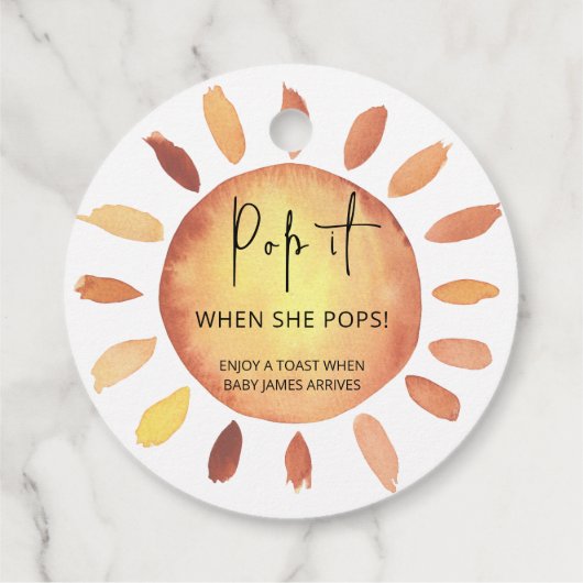 Sunshine Pop als ze pop Bedankjes Labels (Achterkant)