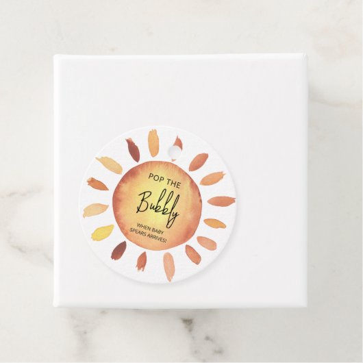 Sunshine Pop the bubbly Bedankjes Labels (In situ)
