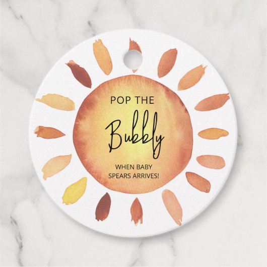 Sunshine Pop the bubbly Bedankjes Labels (Voorkant)