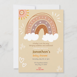 Sunshine Rainbow Baby shower Kaart