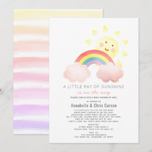 Sunshine & Rainbow Baby shower per post Kaart