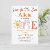 Sunshine Rainbow Boho 1er anniversaire Invitation (Debout devant)
