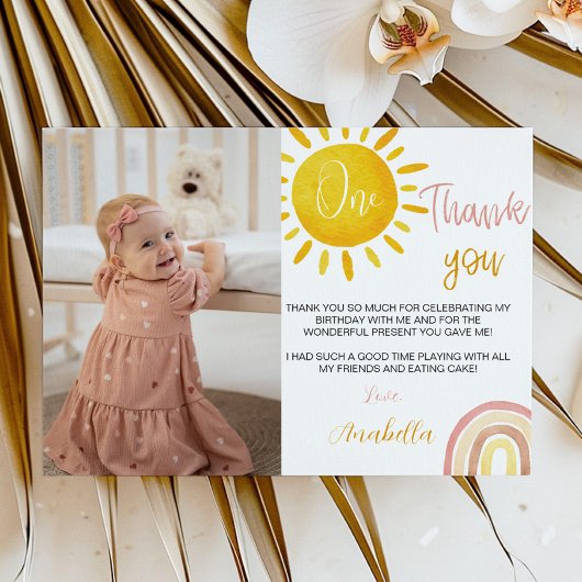 Sunshine Rainbow Carte de remerciements Boho Anniv