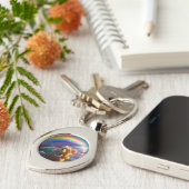 Sunshine Rainbow Teddy Bear Wonderland Sleutelhanger (Zijkant)