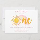 Sunshine & Rainbows First Birthday Invitation (Devant)