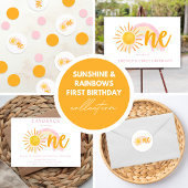 Sunshine & Rainbows First Birthday Invitation