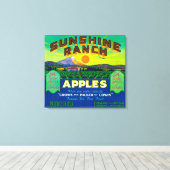 Sunshine Ranch Apple Label - Wapato, WA Canvas Afdruk (Insitu (Houten vloer))