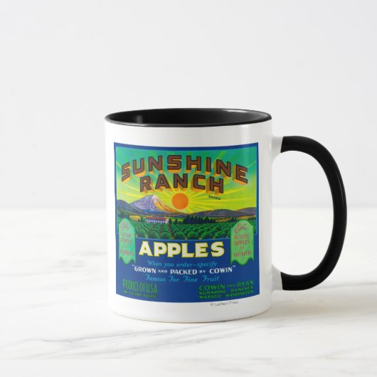 Sunshine Ranch Apple Label - Wapato, WA Mok (Rechts)