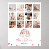 Sunshine Regenboog Verjaardagsfoto Milestone Poste Poster (Voorkant)