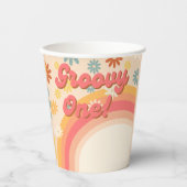 Sunshine retro boho groovy verjaardagsfeest papieren bekers (Voorkant)