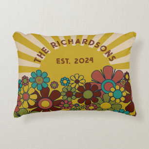 Sunshine Retro Garden jaren '60 70 Gepersonalisee Accent Kussen