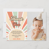 Sunshine Retro Rainbow Carte de remerciements d'an (Devant)