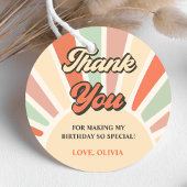 Sunshine Retro Regenboog Bedankt Verjaardagsfeest Bedankjes Labels